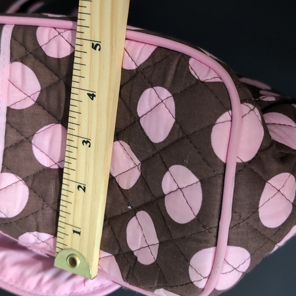 Belvah Beauty and Quality Pink/Brown Polkadot Quilted Tote Bag/Messenger Bag. - Picture 15 of 15